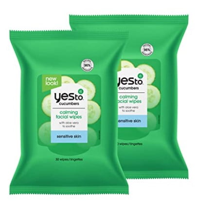 cruelty free makeup remover: Yes To Soothing Hypoallergenic Facial Wipes