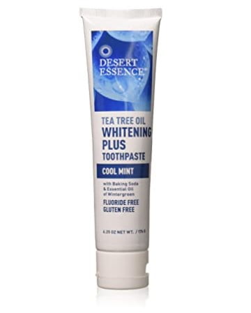 Cruelty free toothpaste: desert essence whitening plus cool mint toothpaste