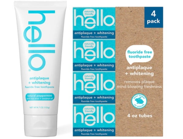 Cruelty free toothpaste: hello antiplaque and whitening fluoride-free toothpaste